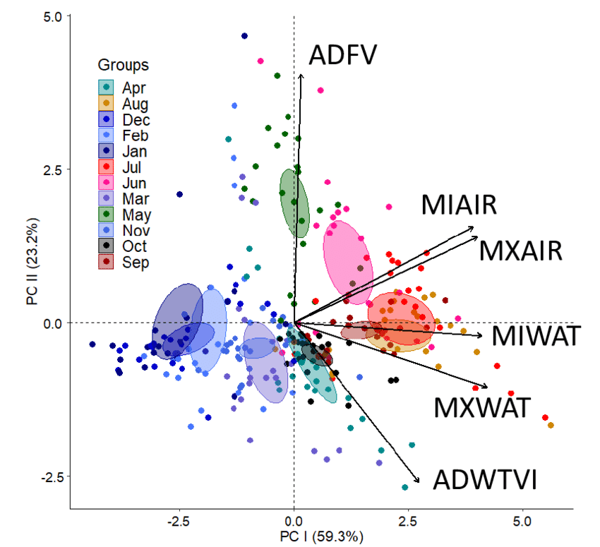 PCA scatterplot of document embeddings